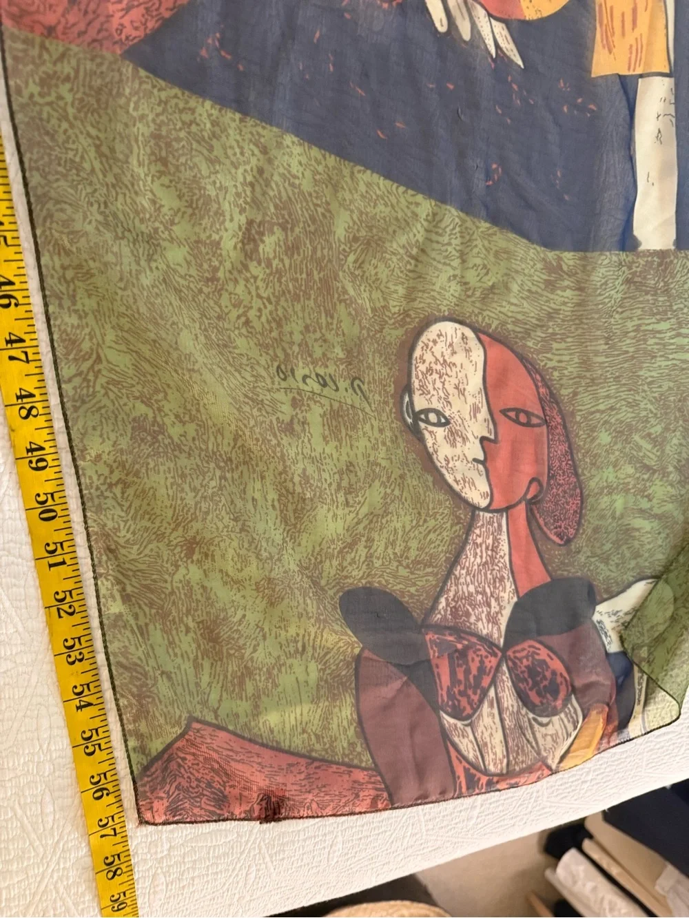 City Silk Artistic Olive Green Printed scarf